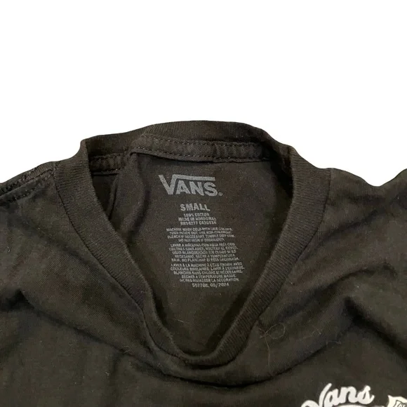 Vans Rambler Rose Tshirt Youth Small Black 1966 Graphic Print Skull Skater - Picture 3 of 7